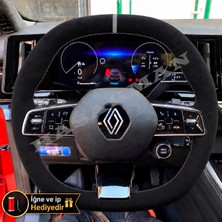 Hasakman Renault Austral Dikme Direksiyon Kılıfı Full Alcantara Süet Gri Yüzük ve Gri Dikiş 2022-2026