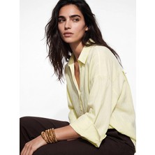 Lc Waikiki Yeni Sezon Sarı Oversize Kadın Gömlek