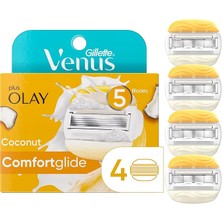 Venus Comfortglide Womens Razor Blade Refills, 4 Count, Infused With Olay Coconut Scent