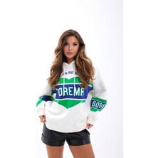 Dolce Queen ???? Baskılı Kapüşonlu Oversize Sweatshirt