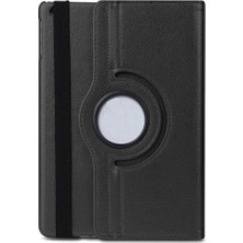 iPad 7/8 / 9.nesil Ile Uyumlu 10.2 Inç Tabletler Için Kılıf 360° Dönebilen Standlı Lastikli Deri Tablet Kılıfı iPad 9.nesil Için Standlı Kılıf Siyah