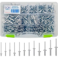 Hobi-4 Alüminyum Pop Perçin Seti 411 Parça 13 Çeşit Organizer Takım Çantalı