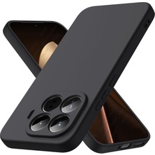 Xiaomi 15T Pro ile Uyumlu Kılıf, Içi Kadife Kaplamalı Ince Sıvı Silikon Kapalı Kamera Tam Koruma Yumuşak Silikon Kapak, Siyah