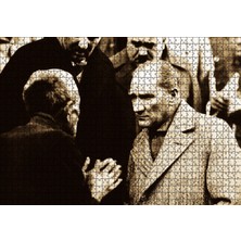 Atatürk Dinlerken 1000 Parça Puzzle Yapboz Mdf Ahşap