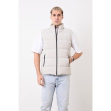 Jeans Erkek Şişme Yelek – Hafif, Dik Yaka, Günlük Kullanım