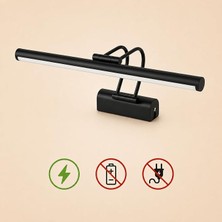 Siyah Kasa LED Flüt Resim Aplik | 6W | 3200K Gün Işığı | 35CM | Duvar Tipi Ayna/tablo Üstü Dekoratif Işık | IP20 Iç Mekan Kullanım