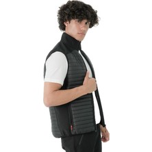 Dik Yaka Softshell Içi Polarlı Fermuarlı Cepli Kapitone Yelek