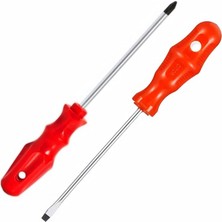 Tornavida Seti, 1 Düz, 1 Yıldız Tornavida Ergonomik Kaymaz Sap, Uzun Ömürlü Çelik Uç, Ev, Ofis ve Profesyonel Kullanım