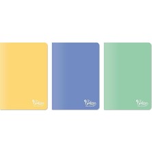 Colors A4 60 Yaprak Kareli Defter 3'lü Paket, Mor, Yeşil, Sarı