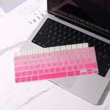 MacBook Air 13.6 Inç M2 M3 M4 M5 A2681 A3113 A3240 A3449 Uyumlu Türkçe Q Klavye Koruyucu Pembe Ombre