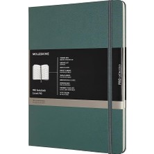 Pro Notebook Profesyonel Çalışma Not Defteri (Elastik Kilitli Sert Kapak, Ekstra Büyük 19 x 25 Cm, 192 Sayfa) Orman Yeşili