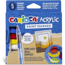 Akrilik Paint Marker Su Bazli Fırça Uçlu 5'li