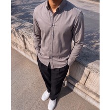 Sidelya Concept Erkek Standart Kesim Gabardin Kumaş Uzun Kollu Gömlek