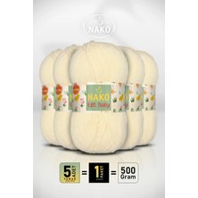 Marvielle Elıt Baby • Krem (99064) • 5'li Paket × 100 gr / 250 M • Bebek Ipi • Anti P - Örgü Ipi