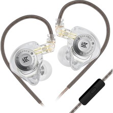 Kz Edx Pro x Kulak Içi Kulaklıklar, Hifi Iem Kulaklıklar, Çıkarılabilir Kablo ile Derin Bas Sesli Kulak Içi Monitör, Odyofil Dj Şarkıcıları Için-Beyaz Mikrofon