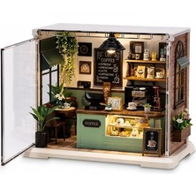 Oyuncak Işıklı Kendin Yap Minyatür Kahve Dükkanı Seti 90 Parça, LED Işıklı Dıy Mini Kafe Maketi, El Becerisi ve Yaratıcılık Geliştirici Oyuncak, 8+ Yaş EP604