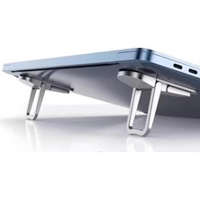 Paket Ayarlanabilir Laptop Standı - 2 Kademeli Ergonomik Yükseltici, Katlanabilir Taşınabilir Notebook Tutucu, Kaymaz Silikon Pedli Hafif Dizüstü Bilgisayar Standı