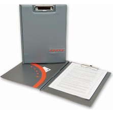 Kapaklı Sekreterlik A4 Pvc Double Color 100 Yaprak Kapasiteli Clip Board 24X32 Cm. Gri/turuncu