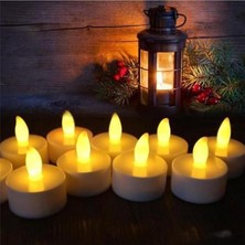 Art & Decoration 6 Adet Tealight LED Mum Sarı Hareketli Işıklı LED Mum