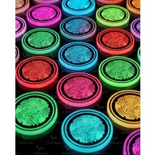 2'li Set 7 Renkli LED Akıllı Bardak Altı Işıkları – USB Şarjlı, Sensörlü, Araba Içi Dekoratif Atmosfer Aydınlatma