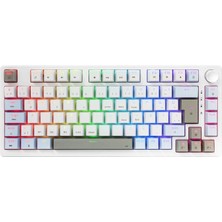 Vexor Rgb Mekanik Gaming Oyuncu Klavyesi 82 Tuş | 3 Mod (Bluetooth + 2.4g + Kablolu) | Huano Brown Kahverengi Switch Linear | 2000MAH Batarya | Anti-Ghosting Kompakt%75 Hot Swap