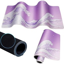 Gamer Mouse Pad 90X40 Mouse Pad Xxl Büyük Oyuncu Ofis Mouse Altlığı Mousepad (Mor Kanagawa, 90X40 cm 3mm Kalınlık)