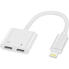 Lightning To Lightning Şarj ve Kulaklık Adaptörü Çift Girişli – Aynı Anda Şarj ve Müzik Dinleme – Arama Destekli Ses Dönüştürücü iPhone x 11 12 13 14 Uyumlu Ios 13 ve Üzeri Uyumlu | MH033