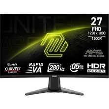 27" Mag 276CXF Gaming Monitör, Fhd, Curve 1500R Rapıd Va, 280HZ, 0.5ms (Gtg), Adaptive-Sync, Siyah