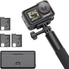 Osmo Action 5 Pro Adventure Combo, 1/1,3 Inç Sensörlü Aksiyon Kamerası 4k, 3 Pilli 12 Saat Uzatılmış Pil Ömrü, Sabitleme, Çift OLED Dokunmatik Ekran, Seyahat Için Mini Aksiyon Kamerası, Vlog