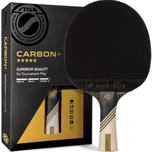 Carbon+ Ping Pong Raketi, 7 Katmanlı Ekstra Hafif Karbon Fiber, 2 mm Birinci Sınıf Sünger, Olağanüstü Tutuş Için Konkav Pro Sap, Turnuva Seviyesi Oyun Için Performans Masa Tenisi Raketi, Kırmızı