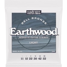 Ball Hafif Earthwood Bell Bronz Akustik Gitar Telleri 11-52