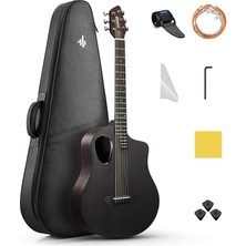 Rısıng-G1 Carbon Fiber Akustik Gitar Seti (Mat Siyah)