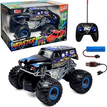 Uzaktan Kumandalı Full Fonksiyon Şarjlı Monster Jeep, Off-Road Büyük Tekerlekli Rc Araç, USB Şarj Kablolu, Kumandalı Monster Truck Oyuncak - JY-1003-04-07-08 (Mavi)