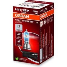 Ampul Night Breaker Laser H11 12V 55W%150'YE Kadar Fazla Işık 150M'YE Kadar Fazla Görüş Açısı,%20'ye Kadar Beyaz Işık 64211NL