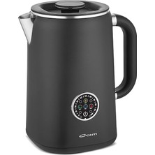CK-300 Therma Dijital Kettle 1,7 L, Dokunmatik Ekran, Çay, Kahve, Bitki Çayı ve Mama Suyu Için 4 Sıcaklık Modu, Çift Katmanlı El Yakmayan Gövde, Sıcak Tutma ve Susuz Çalışma Emniyeti