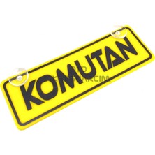 Mercansa Komutan Yazılı Sarı Dekor Plaka Vantuzlu Cam Süsü 22X7.5CM