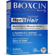 Men’s Hair Tablet – L-Arginin, Cüce Palmiye, L-Karnitin, Biotin ve Çinko Içeren Erkeklere Özel Saç, Cilt ve Tırnak Destek Tableti – 30 Tablet – Vegan