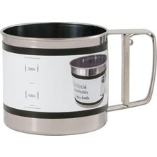 Çelik Un ve Pudra Şekeri Eleği – Tek Elle Kullanılan Otomatik Elek, 3 Fincan Kapasiteli Flour Sifter, Ince Eleme Için Dayanıklı Mutfak Aleti, Kek, Kurabiye ve Pasta Yapımı Için