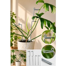 Mix And Match Bitki Destek Çubuğu 4'lü Set | 2 Ad * 45 cm + 2 Ad * 26 cm | Deve Tabanı, Monstera, Mini Monstera, Delikli Monstera ve Mum Çiçeği Için | Saksı Içi Bitki Desteği  3,5 mm Galvanizli
