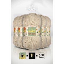 Marvielle Elıt Baby • Badem (11451) • 5'li Paket × 100 gr / 250 M • Bebek Ipi • Anti - Örgü Ipi