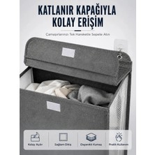 Marvielle Kapaklı Duvar Tipi Kirli Çamaşır Sepeti Yer Tasarrufu Sağlayan - Bebek Banyo Aksesuarı