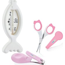 Marvielle 3'lü Bebek Banyo Seti (Banyo Termometresi+Çıtçıtmakas+Kılıflı Makas) - Bebek Banyo Aksesuarı