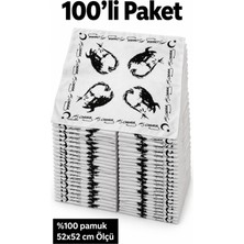 Herşey Nota 100’LÜ Atatürk Baskılı 52X52 cm %100 Pamuk Fular Bandana Seti Okul Tören Etkinlik