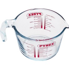 Pyrex Cam Kapaklı Ölçü Kabı 1 Litre Kırmızı
