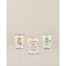 English Home Moodie Cam 3'lü Bardak 510 ml Renkli