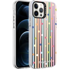 HTstore iPhone Uyumlu 12 Pro Kılıf Desenli Zore Silver Sert Kapak-Noktalar