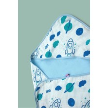 Marvielle Uzay Macerası Kurulanma Örtüsü 90X90 cm - Bebek Banyo Aksesuarı