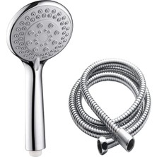 Marvielle 5 Fonksiyonlu El Duşu Başlığı + 150CM Lia Pvc Kopmaz Duş Hortumu Spirali / - Bebek Banyo Aksesuarı