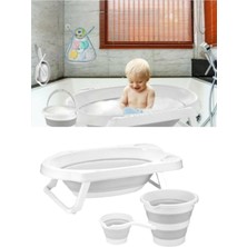 Marvielle Filesiz Gri Katlanır Banyo Seti - Bebek Banyo Aksesuarı