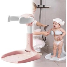 Marvielle SN-29260 Pembe Bebek ve Çocuk Yıkama Banyo Yardımcı Standı- Boy Ayarlı ve A - Bebek Banyo Aksesuarı